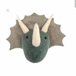 FIONA WALKER~ HARROD’S LONDON ~ organic wool Triceratops head wall hanging